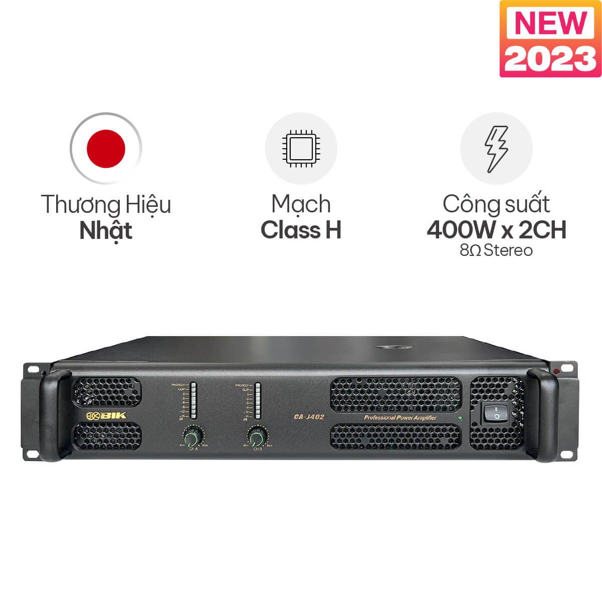 Cục Đẩy Công Suất 2 Kênh BIK CA-J402 Chính Hãng - Hình 2