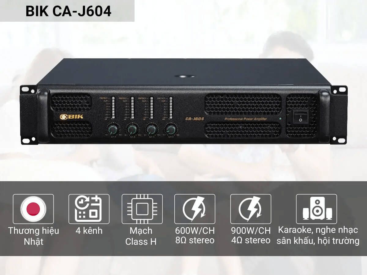 Cục Đẩy Công Suất 4 Kênh BIK CA-J604 Chính Hãng - Hình 3