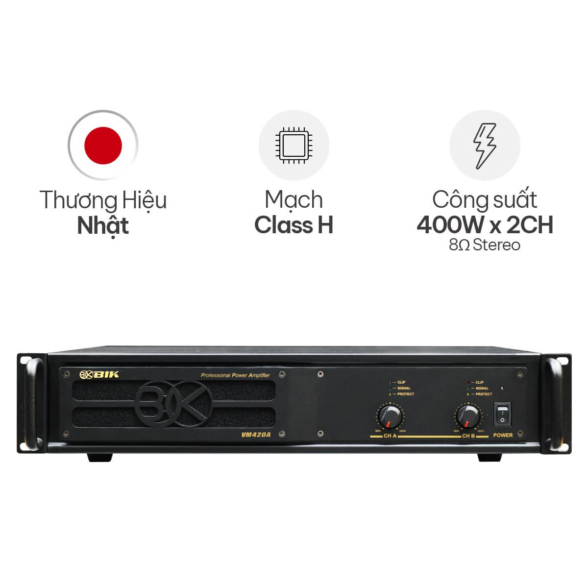 Cục Đẩy Công Suất 2 Kênh BIK VM 420A - Hình 1