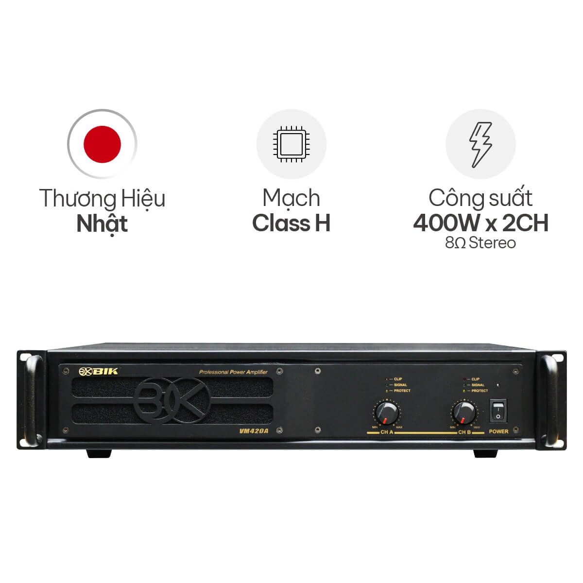 Cục Đẩy Công Suất 2 Kênh BIK VM 420A - Hình 1