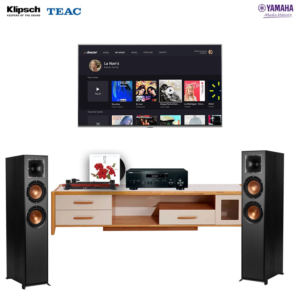 Dàn nghe nhạc đĩa than NNDT02 (Teac TN 180BT + Klipsch R-620F + Yamaha RN402) - Hình 1