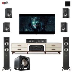Dàn xem phim 7.1 XP139-TV (Polk Audio R600 + Polk Reserve R350 + Polk Reserve R200 + Polk Audio HTS12 + Amply Marantz SR5015)