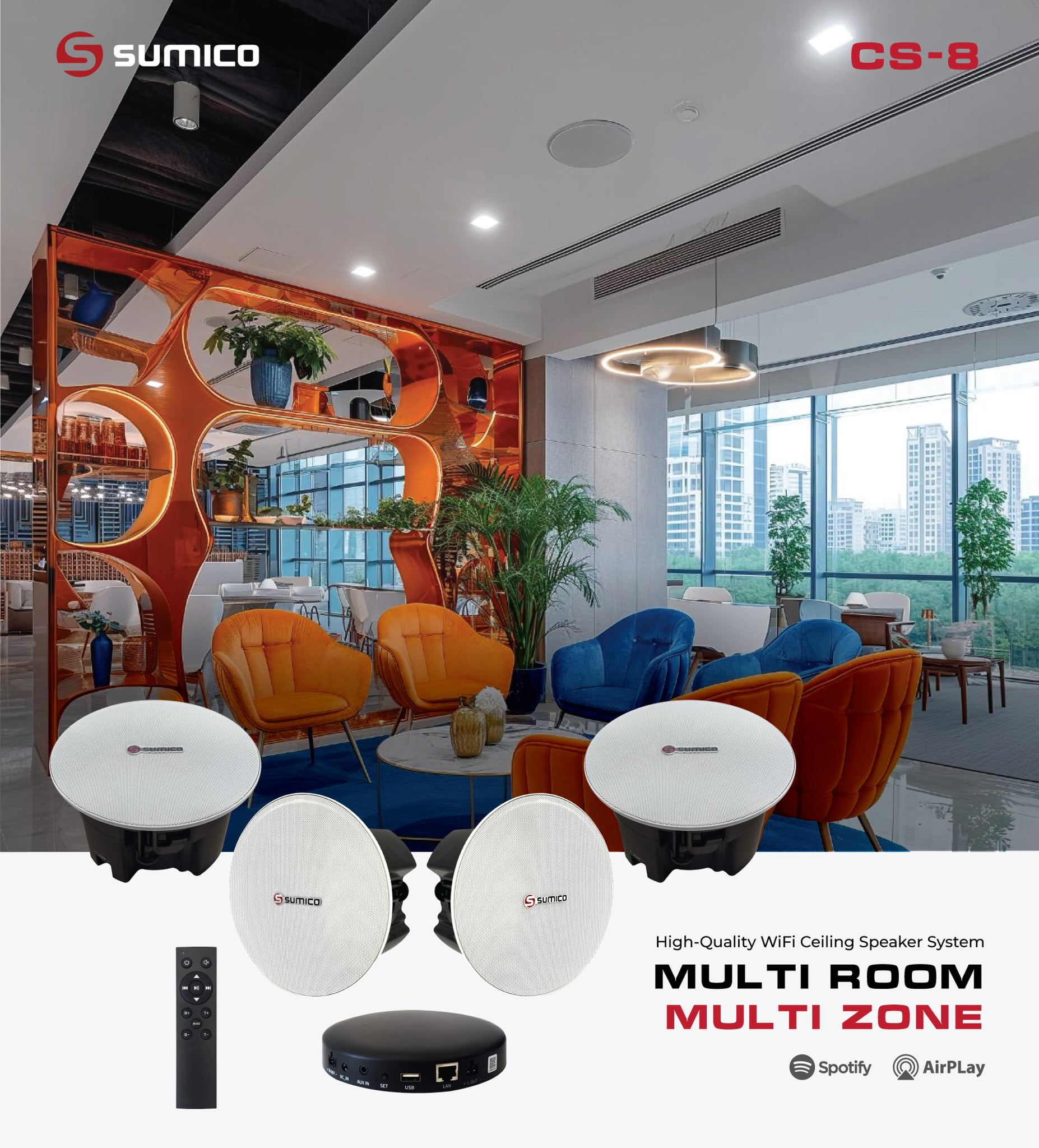 Hệ Thống Âm Thanh Nhạc Nền Spa Sumico CS-8 -ngocthuyaudio