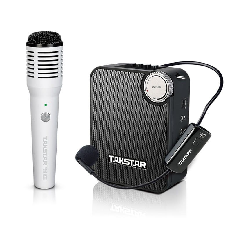 Loa Trợ Giảng Takstar E500W Headset + Handheld 1 Mic Không Dây Cài Đầu, 1 Mic Không Dây Cầm Tay - Hình 1