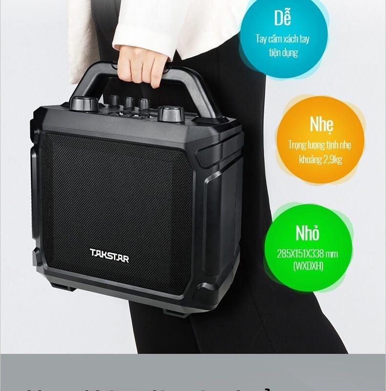 Loa Trợ Giảng Xách Tay Takstar WDA-500 Micro Không Dây Cầm Tay Chính Hãng - Hình 6