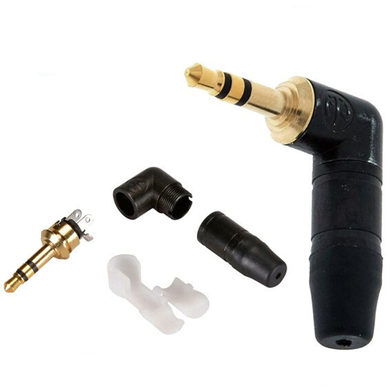 NEUTRIK - Jack phone 3.5mm, cong 90*, màu đen chân mạ vàng - Hình 3