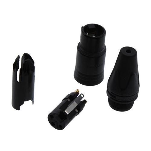 NEUTRIK - Jack XLR (canon) cái, màu đen chân mạ vàng - Hình 2