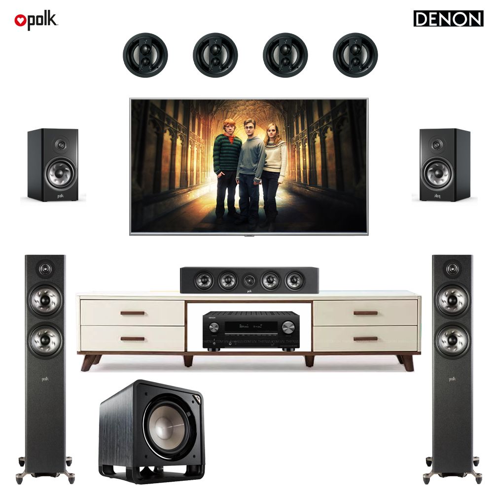 Dàn xem phim 5.1.4 XP138-TV (Polk Reserve R600 + Polk Reserve R350 + Polk Reserve R200 + Polk Audio HTS12 + Jamo IC 408 LCR + Amply Denon AVC-X3700H) - Hình 1