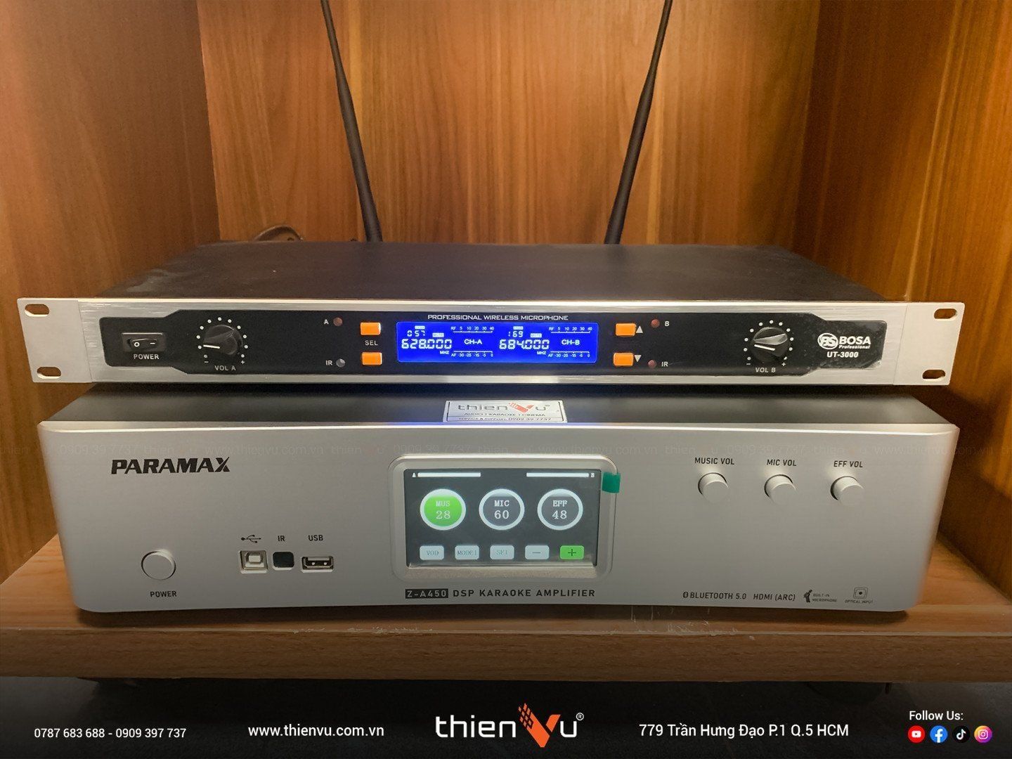 Amply karaoke tích hợp Vang số Paramax Z-A450 chính hãng - Hình 7