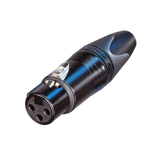 NEUTRIK - Jack XLR (canon) cái, màu đen chân mạ vàng - Hình 1