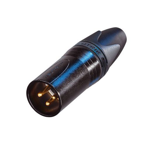 NEUTRIK - Jack XLR (canon) đực, màu đen chân mạ vàng - Hình 1