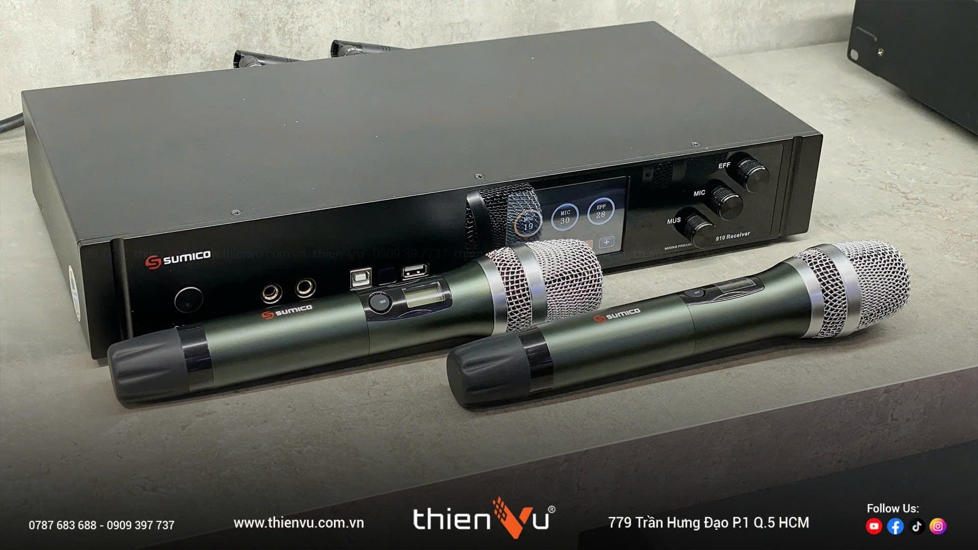 Micro Tích Hợp Mixer Karaoke Sumico SU-910 Chính Hãng - Hình 5