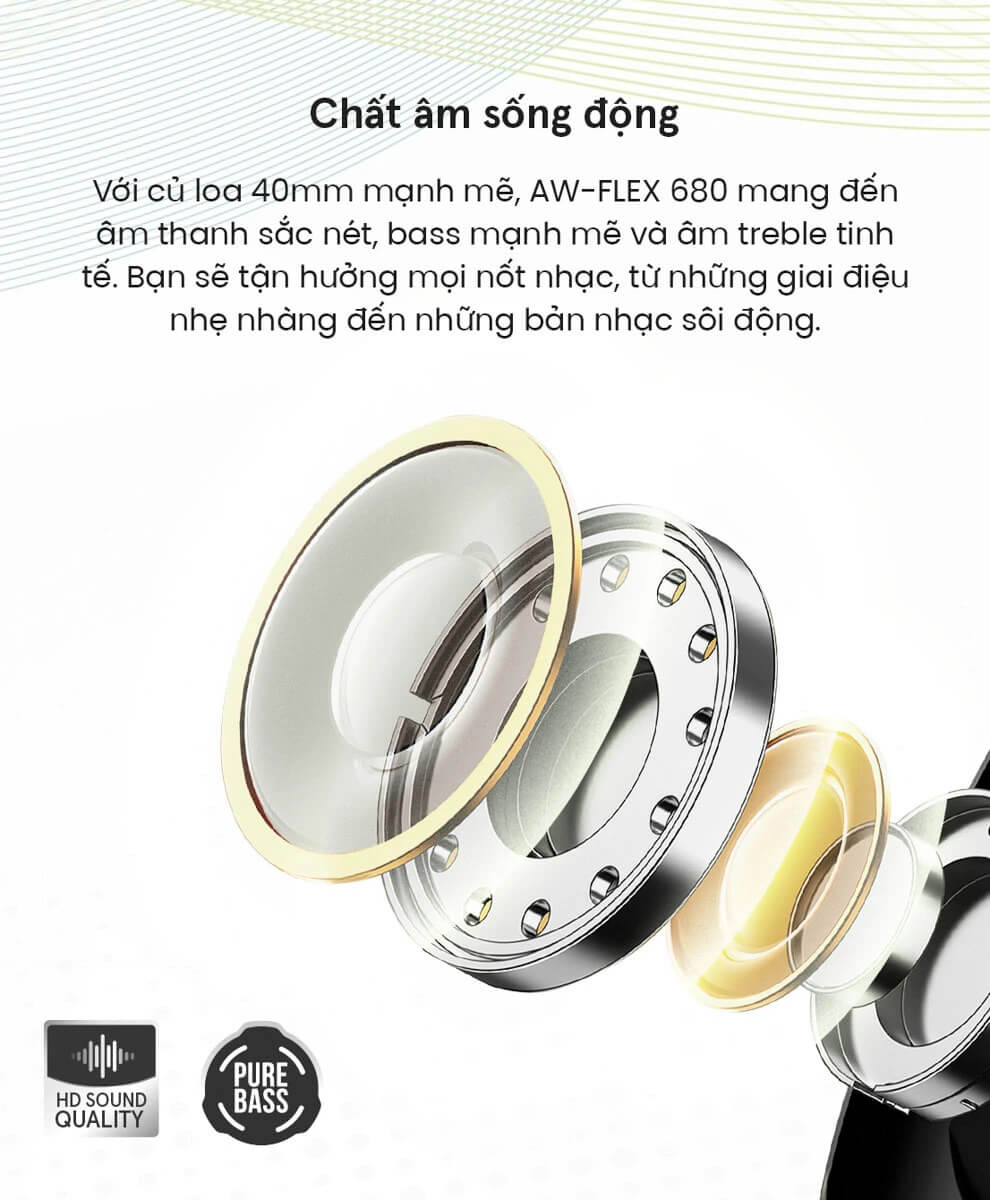 Tai Nghe Không Dây Alpha Works Flex 680 Chính Hãng - Hình 9