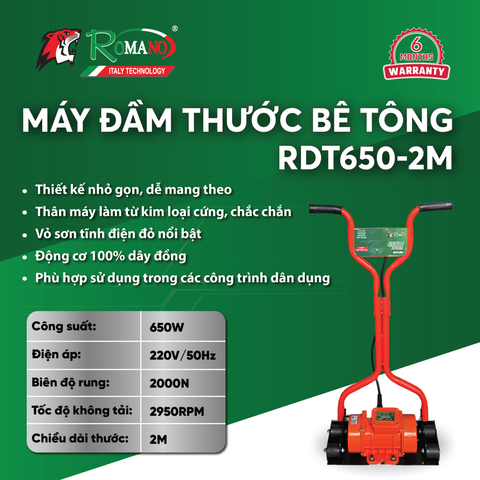 Máy đầm thước điện RDT650-2M