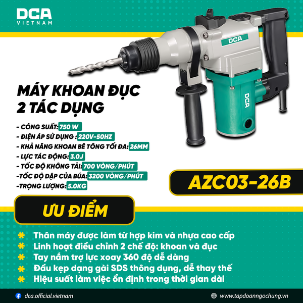 Máy khoan đục AZC03-26B