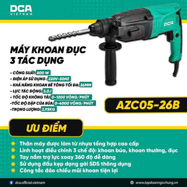 Máy khoan đục DCA AZC05-26B