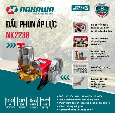 Đầu phun áp lực NAKAWA NK2238