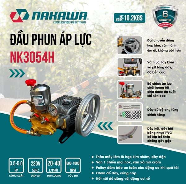 Đầu phun áp lực NAKAWA NK3054H