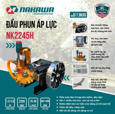 Đầu phun áp lực NAKAWA NK2245H