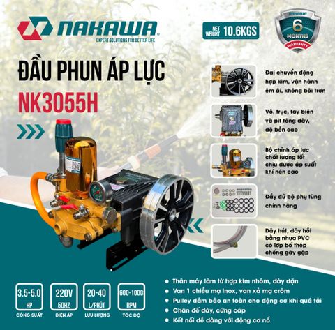 Đầu phun áp lực NAKAWA NK3055H