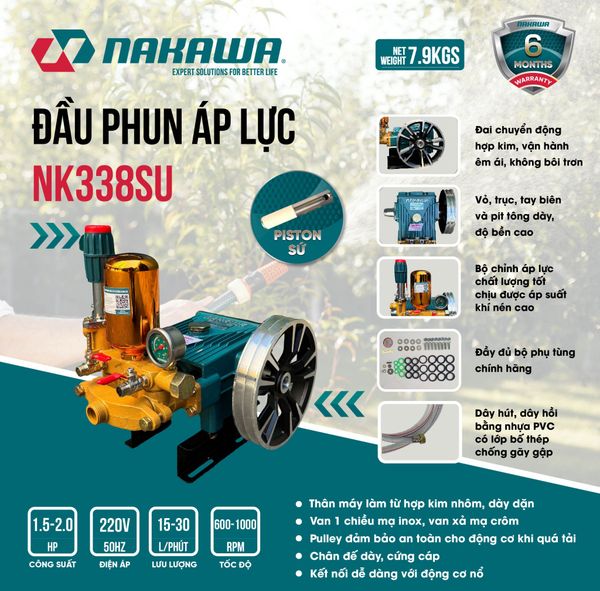 Đầu phun áp lực NAKAWA NK338SU