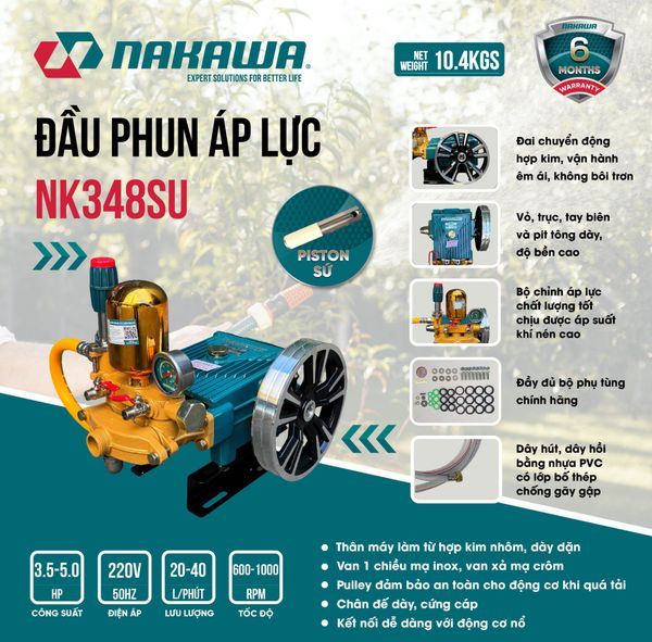 Đầu phun áp lực NAKAWA NK348SU