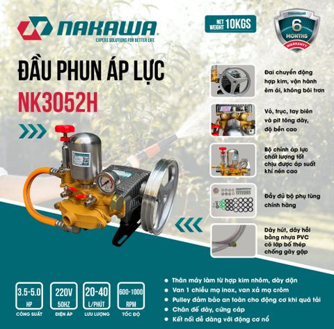 Đầu phun áp lực NAKAWA NK3052H