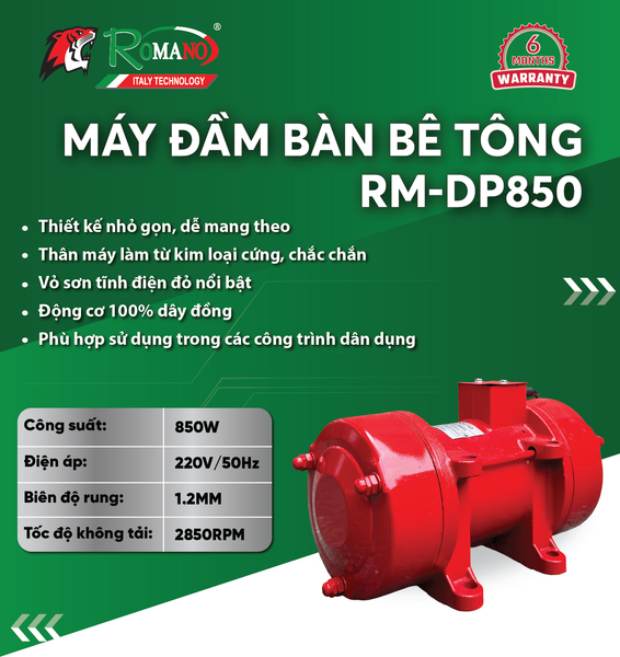 Máy đầm bàn ROMANO RM-DB850