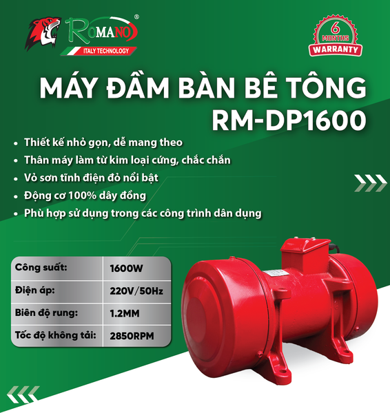 Máy đầm bàn ROMANO RM-DB1600