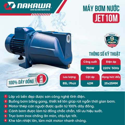 Máy bơm nước chân không NAKAWA JET10M