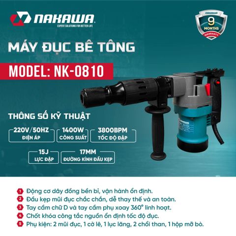 Máy đục bê tông NAKAWA NK-0810