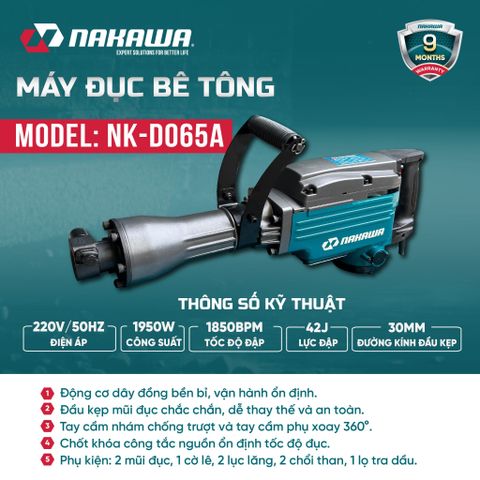 Máy đục bê tông NAKAWA NK-D065A