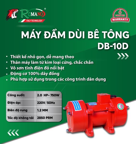 Máy đầm bàn ROMANO DB-10D