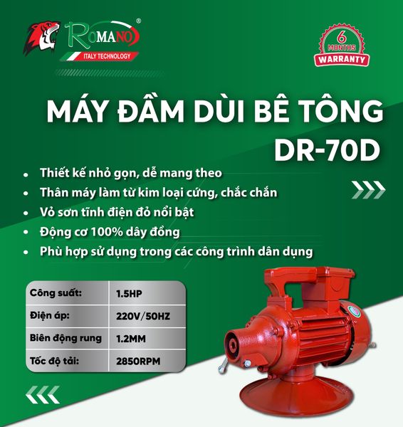 Máy đầm ROMANO DR–70D