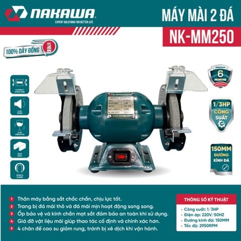 Máy mài 2 đá NAKAWA NK-MM250