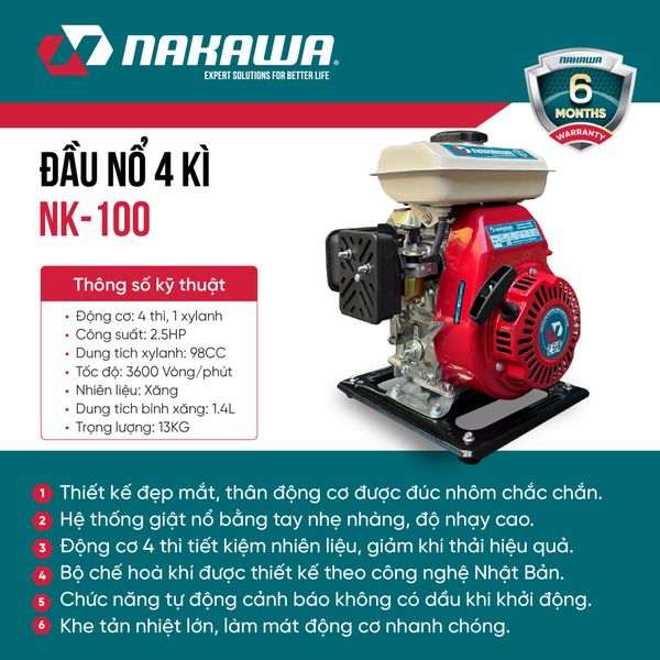 Đầu nổ 4 thì NAKAWA NK-100