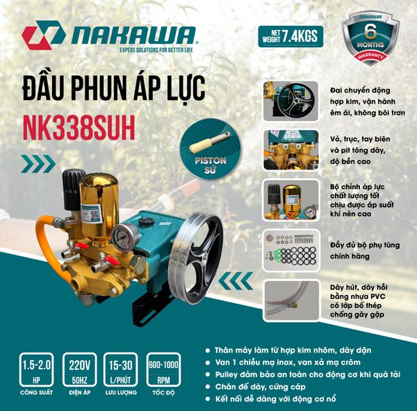 Đầu phun áp lực NAKAWA NK338SUH
