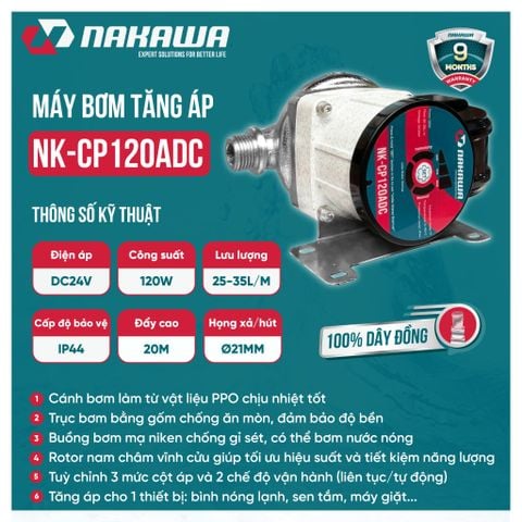 Máy bơm tăng áp NK-CP120ADC