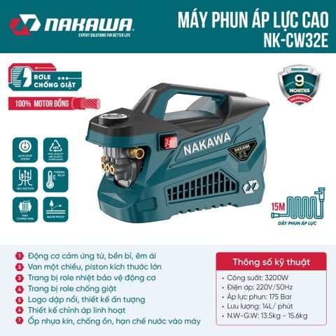 Máy phun áp lực NAKAWA NK-CW32E (không chỉnh áp)