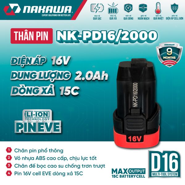 Pin 16V 2.0Ah NAKAWA NK-PD16/2000