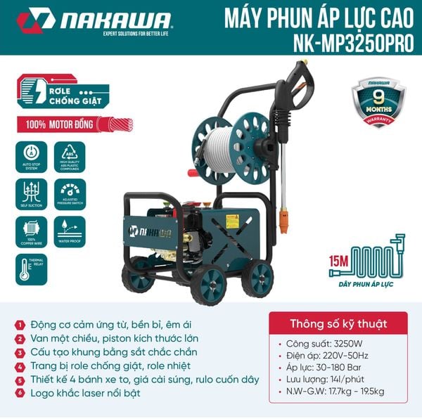 Máy phun áp lực NAKAWA NK-MP3250PRO