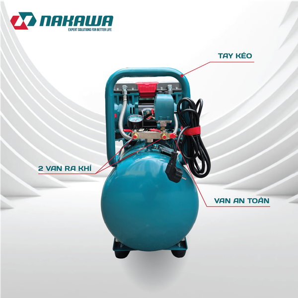 Máy nén khí không dầu, tốc nhanh, siêu êm NK-56H52L - 52 lít