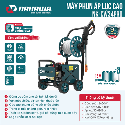 Máy phun áp lực NAKAWA NK-CW34PRO