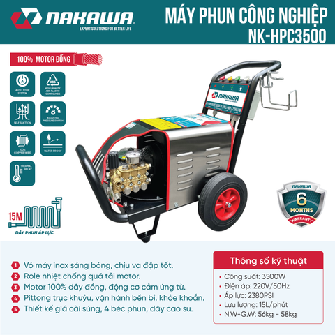 Máy phun áp lực cao công nghiệp Nakawa NK-HPC3500