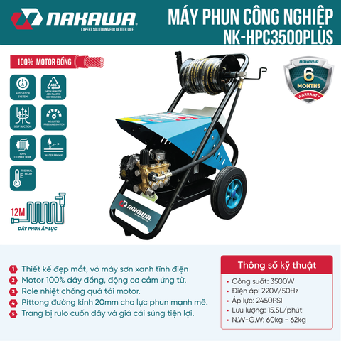 Máy phun áp lực cao công nghiệp Nakawa NK-HPC3500PLUS