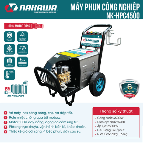 Máy phun áp lực cao công nghiệp Nakawa NK-HPC4500