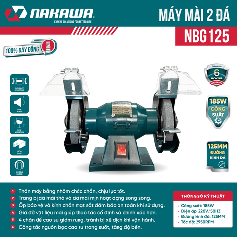 Máy mài 2 đá NAKAWA NBG125