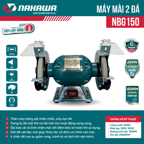 Máy mài 2 đá NAKAWA NBG150
