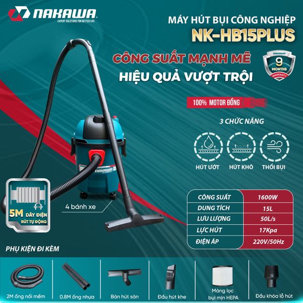 Máy hút bụi công nghiệp NAKAWA NK-HB15PLUS