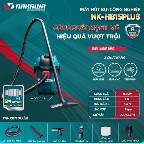 Máy hút bụi công nghiệp NAKAWA NK-HB15PLUS